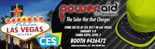 UCI, LLC presenting Poweraid Solsol Solar Hat at CES 2017